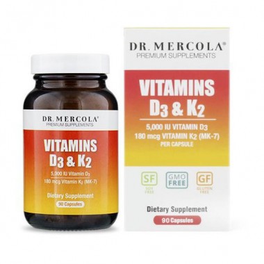 Витамин D Dr. Mercola Vitamins D3 & K2 5000 IU 90 Caps
