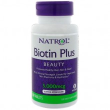 Биотин Natrol Biotin Plus Beauty Extra Strength 5000 mcg 60 Tabs Биотин Natrol Biotin Plus Beauty Extra Strength 5000 mcg 60 Tabs