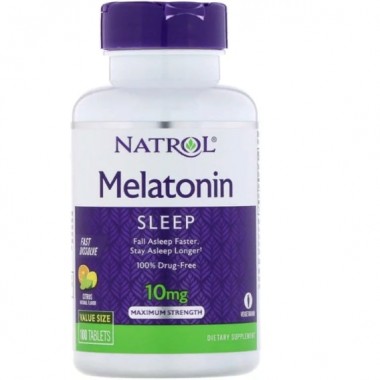 Мелатонин для сна Natrol Melatonin Maximum Strength 10 mg 100 Tabs Citrus Flavor NTL-07166