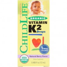 Витамин K ChildLife Organic, Vitamin K2 Drops, 0.406 fl oz 12 ml Natural Berry Flavor CDL14500 Витамин K ChildLife Organic, Vitamin K2 Drops, 0.406 fl oz 12 ml Natural Berry Flavor CDL14500