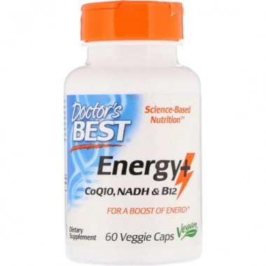 Тонизирующее средство Doctor's Best Energy+ CoQ10, NADH & B12 60 Veg Caps DRB-00504