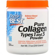 Комплекс для кожи, волос, ногтей Doctor's Best Pure Collagen, Types 1 and 3 Powder, 7.1 oz 200 g /30 servings/ DRB-00203