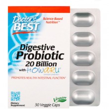 Пробиотик Doctor's Best Digestive Probiotic with Howaru, 20 Billion CFU 30 Veg Caps DRB-00362