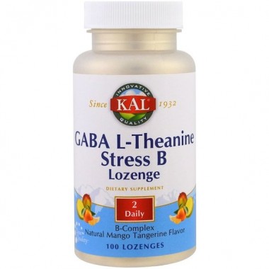 Аминокомплекс KAL GABA L-Theanine Stress B Lozenge 100 Lozenges Natural Mango Tangerine Flavor CAL-27691