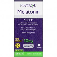 Мелатонин для сна Natrol Melatonin Advanced Sleep, Time Release, Maximum Strength 10 mg 100 Tabs NTL-07279