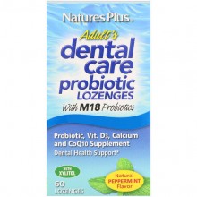 Пробиотик Nature's Plus Adult's Dental Care Probiotic 60 Lozenges Natural Peppermint Flavor NAP-04383