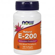 Витамин E NOW Foods E-200 100 Softgels