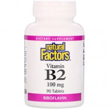 Рибофлавин Natural Factors Vitamin B2, Riboflavin 100 mg 90 Tabs NFS01215
