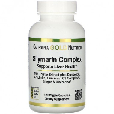 Смесь экстрактов California Gold Nutrition Silymarin Complex, Supports Liver Health 300 mg 120 Veg Caps CGN0 Смесь экстрактов California Gold Nutrition Silymarin Complex, Supports Liver Health 300 mg 120 Veg Caps CGN0