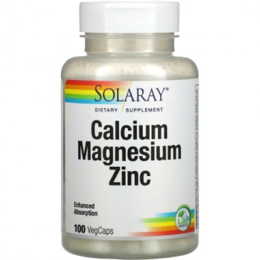 Микроэлемент Кальций Solaray Calcium Magnesium Zinc 100 Veg Caps