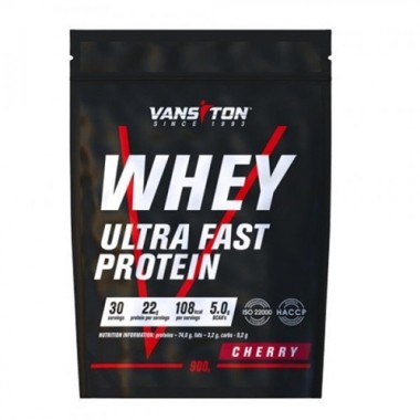 Протеин Vansiton Whey Ultra Fast Protein 900 g /30 servings/ Cherry