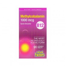 Витамин Б12 Natural Factors B12 Methylcobalamin 1000 mcg 90 Chewable Tabs Витамин Б12 Natural Factors B12 Methylcobalamin 1000 mcg 90 Chewable Tabs