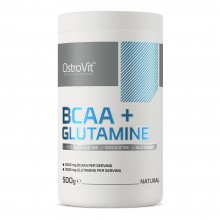 Аминокомплекс для спорта OstroVit BCAA + Glutamine 500 g /50 servings/ Pure