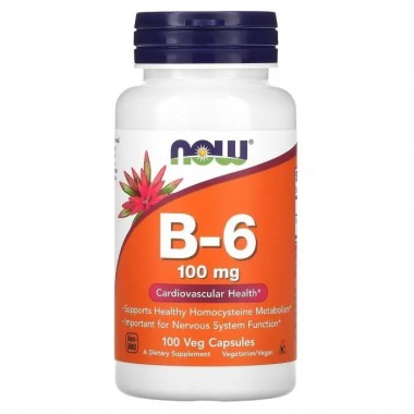 Пиридоксин NOW Foods Vitamin B-6 100 mg 100 Veg Caps Пиридоксин NOW Foods Vitamin B-6 100 mg 100 Veg Caps