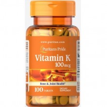 Витамин K Puritan's Pride Vitamin K 100 mcg 100 Tabs Витамин K Puritan's Pride Vitamin K 100 mcg 100 Tabs