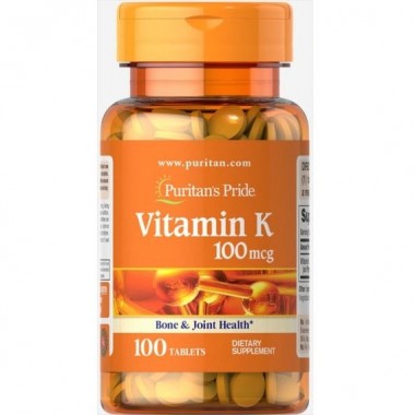Витамин K Puritan's Pride Vitamin K 100 mcg 100 Tabs Витамин K Puritan's Pride Vitamin K 100 mcg 100 Tabs