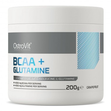 Амінокомплекс для спорту OstroVit BCAA + Glutamine 200 g /20 servings/ Grapefruit