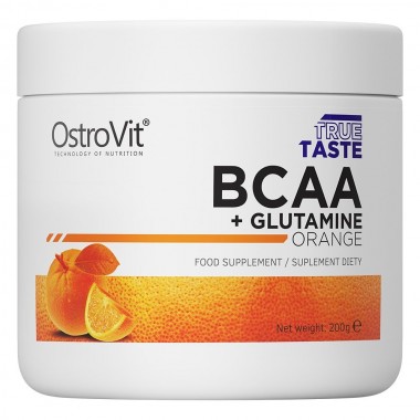 Амінокомплекс для спорту OstroVit BCAA + Glutamine 200 g /20 servings/ Orange