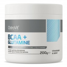 Амінокомплекс для спорту OstroVit BCAA + Glutamine 200 g /20 servings/ Strawberry Berry