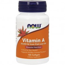 Вітамін A NOW Foods Vitamin A 25,000 IU 100 Softgels