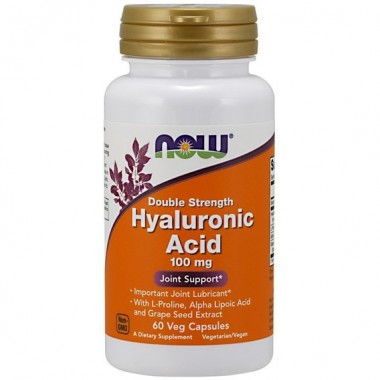 Гіалуронова кислота NOW Foods Hyaluronic Acid Double Strength 100 mg 60 Veg Caps