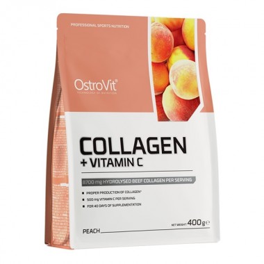 Хондропротектор (для спорта) OstroVit Collagen And Vitamin C 400 g /40 servings/ Peach