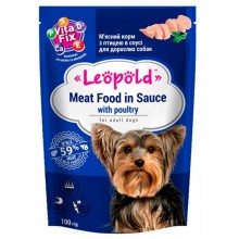 Леопольд Мясной корм в соусе с птицей для собак, пауч 100 г (24шт/уп) Леопольд Мясной корм в соусе с птицей для собак, пауч 100 г (24шт/уп)