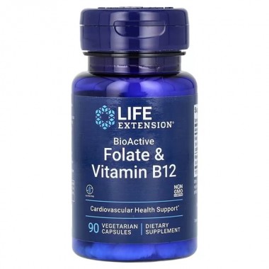 Витамин Б12 Life Extension BioActive Folate & Vitamin B12 90 Veg Caps