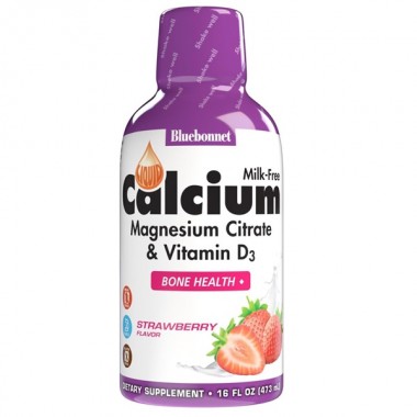 Микроэлемент Кальций Bluebonnet Nutrition Calcium Magnesium Citrate + Vitamin D3, 16 oz 472 ml Natural Strawberry Flavor BLB0692
