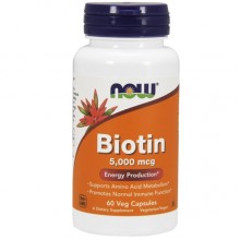 Биотин NOW Foods Biotin 5000 mcg 60 Veg Caps