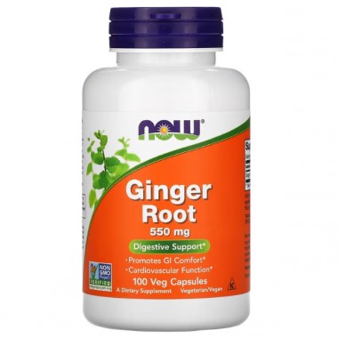 Корень имбиря NOW Foods Ginger Root 550 mg 100 Veg Caps