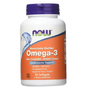Омега 3 NOW Foods Omega-3 Molecularly Distilled Softgels 90 Softgels