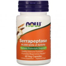 Серрапептаза NOW Foods Serrapeptase 60 Veg Caps Серрапептаза NOW Foods Serrapeptase 60 Veg Caps
