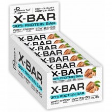 Протеиновый батончик Powerful Progress 30% Protein Bar "X-BAR" MEGA PACK 24 х 50 g Almond