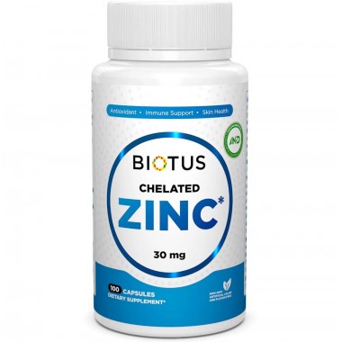 Микроэлемент Цинк Biotus Chelated Zinc 30 mg 100 Caps BIO-530357