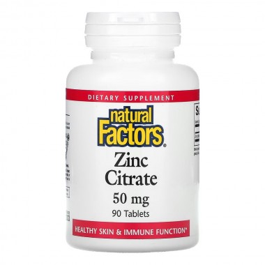 Микроэлемент Цинк Natural Factors Zinc Citrate 50 mg 90 Tabs