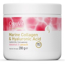 Хондропротектор (для спорта) OstroVit Marine Collagen + Hyaluronic Acid 200 g /30 servings/ Coconut Peach