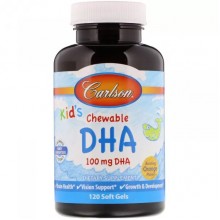 Омега 3 Carlson Labs Kid's Chewable DHA 120 Soft Gels Bursting Orange Flavor CAR-01571 Омега 3 Carlson Labs Kid's Chewable DHA 120 Soft Gels Bursting Orange Flavor CAR-01571