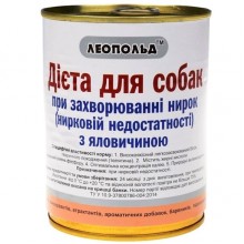 Леопольд Диета при заболевании почек с говядиной для собак 360 г ж/б