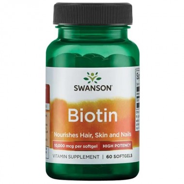 Биотин Swanson Biotin High Potency 10000 mcg 60 Softgels Биотин Swanson Biotin High Potency 10000 mcg 60 Softgels