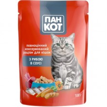 Пан Кот РЫБА в соусе, пауч 100г (24шт/уп). Пан Кот РЫБА в соусе, пауч 100г (24шт/уп).