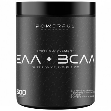 Аминокомплекс для спорта Powerful Progress EAA + BCAA 500 g /50 servings/ Tropical mix
