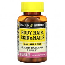 Комплекс для кожи, волос, ногтей Mason Natural Body Hair Skin and Nails 60 Caps Комплекс для кожи, волос, ногтей Mason Natural Body Hair Skin and Nails 60 Caps