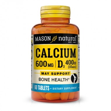 Витаминно-минеральный комплекс Mason Natural Calcium 600 mg Plus Vitamin D3 60 Tabs