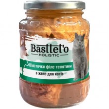 Basttet'o Holistic для кошек 360г Кусочки филе телятины в желе