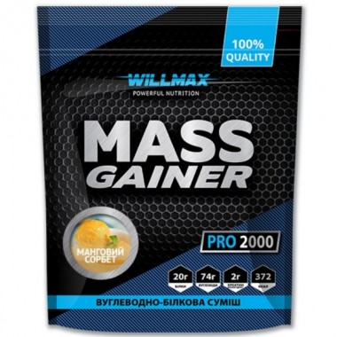 Гейнер Willmax Mass Gainer 2000 g /20 servings/ Mango Sorbet