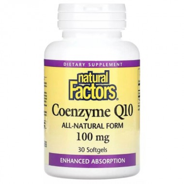 Коэнзим Natural Factors Coenzyme Q10 100 mg 30 Softgels