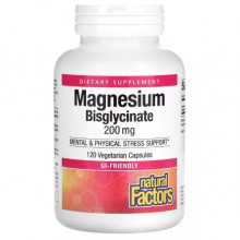 Микроэлемент Магний Natural Factors Magnesium Bisglycinate 200 mg 120 Veg Caps
