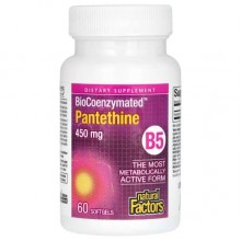Пантотеновая кислота Natural Factors BioCoenzymated B5 Pantethine 450 mg 60 Softgels