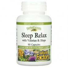 Комплекс для сна Natural Factors Herbal Factors Sleep Relax with Valerian & Hops 90 Caps Комплекс для сна Natural Factors Herbal Factors Sleep Relax with Valerian & Hops 90 Caps